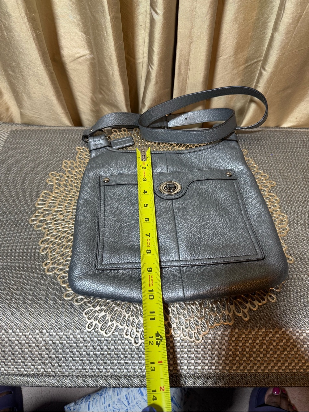 Coach Penelope Hipster Crossbody Metallic Silver/Grey  EUC - Picture 11 of 13